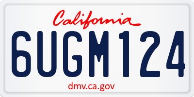 CA license plate 6UGM124
