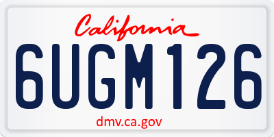 CA license plate 6UGM126
