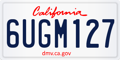 CA license plate 6UGM127