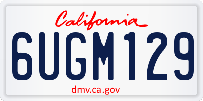 CA license plate 6UGM129
