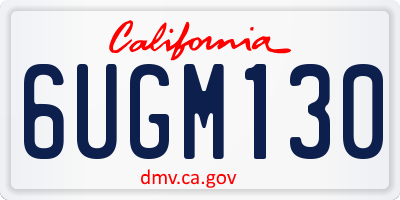 CA license plate 6UGM130