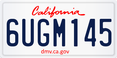 CA license plate 6UGM145
