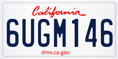 CA license plate 6UGM146