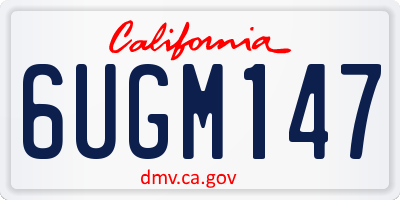 CA license plate 6UGM147
