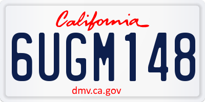 CA license plate 6UGM148