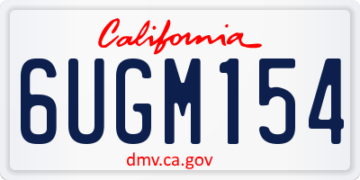 CA license plate 6UGM154