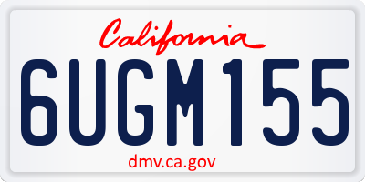 CA license plate 6UGM155