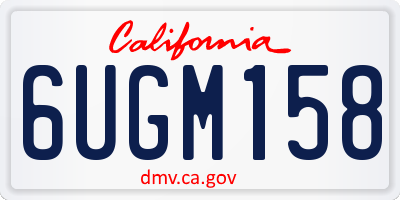 CA license plate 6UGM158