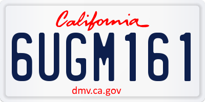 CA license plate 6UGM161