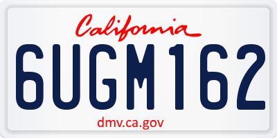 CA license plate 6UGM162