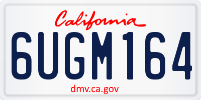 CA license plate 6UGM164