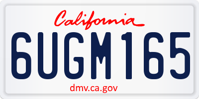 CA license plate 6UGM165