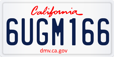CA license plate 6UGM166