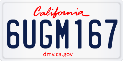 CA license plate 6UGM167