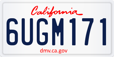 CA license plate 6UGM171