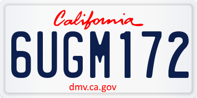CA license plate 6UGM172