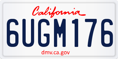 CA license plate 6UGM176