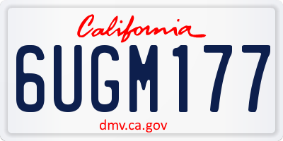 CA license plate 6UGM177