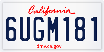 CA license plate 6UGM181