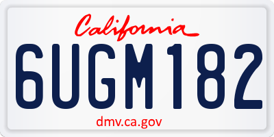 CA license plate 6UGM182
