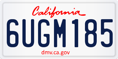 CA license plate 6UGM185