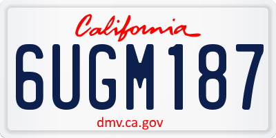 CA license plate 6UGM187