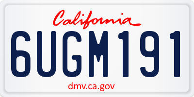 CA license plate 6UGM191