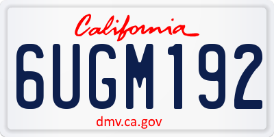 CA license plate 6UGM192