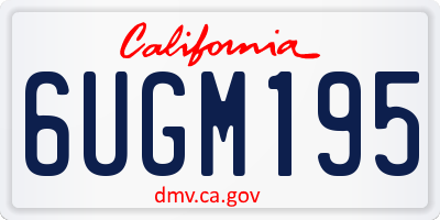 CA license plate 6UGM195