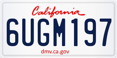 CA license plate 6UGM197