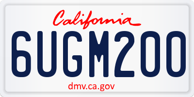 CA license plate 6UGM200