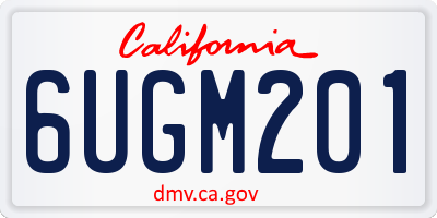 CA license plate 6UGM201