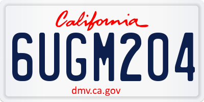 CA license plate 6UGM204