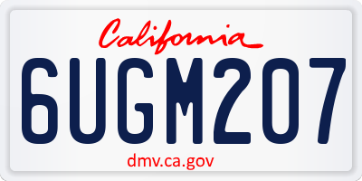 CA license plate 6UGM207