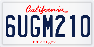CA license plate 6UGM210