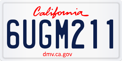 CA license plate 6UGM211