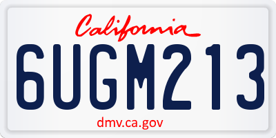 CA license plate 6UGM213