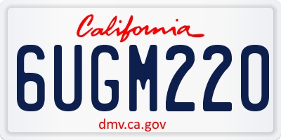 CA license plate 6UGM220