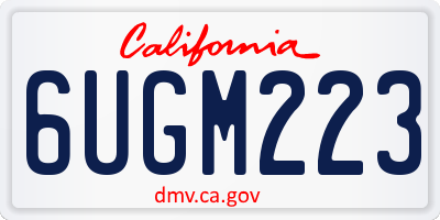 CA license plate 6UGM223