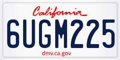 CA license plate 6UGM225