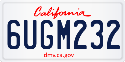 CA license plate 6UGM232