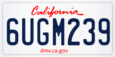 CA license plate 6UGM239