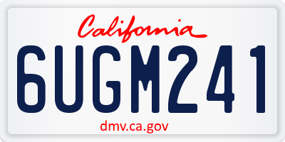 CA license plate 6UGM241