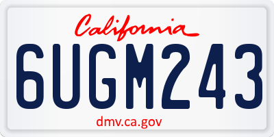 CA license plate 6UGM243