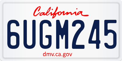 CA license plate 6UGM245