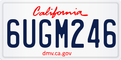 CA license plate 6UGM246