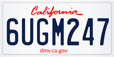 CA license plate 6UGM247