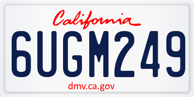 CA license plate 6UGM249