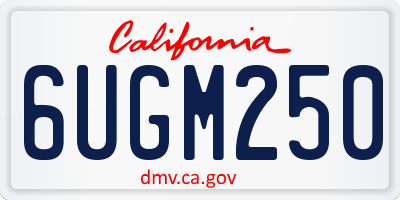 CA license plate 6UGM250