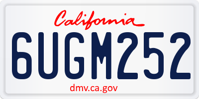 CA license plate 6UGM252